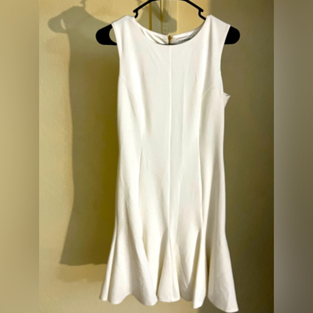 White Knee Length Calvin Klein Dress